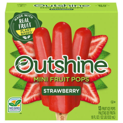 Outshine Strawberry Frozen Fruit Pops, 12 Count - 12 Each