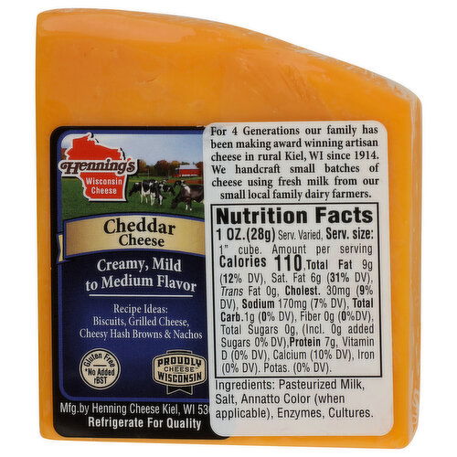 Henning's Wisconsin Cheese Cheddar Mammoth Wheel - Avg 0.64 Lb