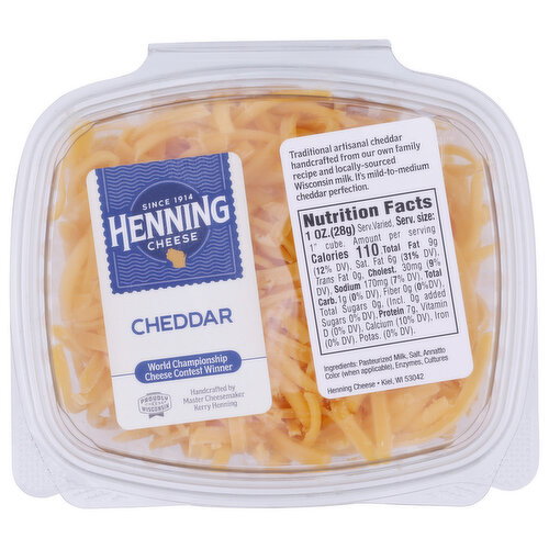 Henning Grated Cheddar Cheese - Avg 0.59 Lb