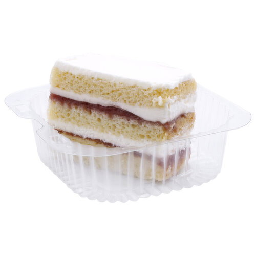 Single Serve White Cake With Strawberry Jam Filled Slice - 1 Each