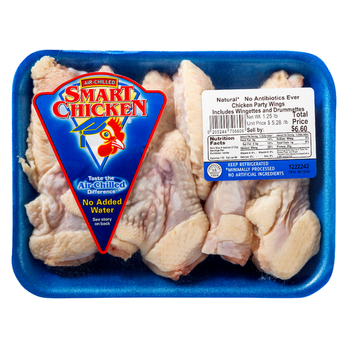 Smart Chicken Party Wings - 1.25 Pound