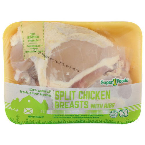Super 1 Foods Split Chicken Breasts - Avg 2.76 Lbs
