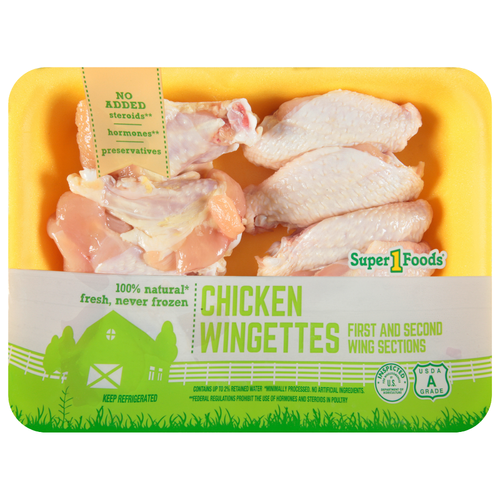 Super 1 Foods Chicken Wingettes - Avg 1.42 Lbs