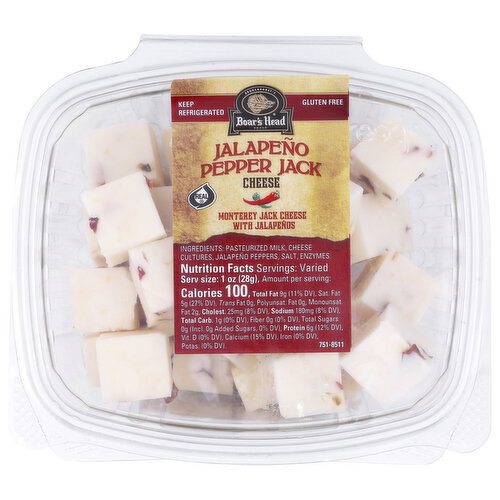 Boar's Head Jalapeño Pepper Jack Cheese Cubes - 1 Each