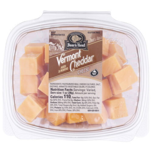 Boar's Head Yellow Vermont Cheddar Cheese Cubes - 1 Each