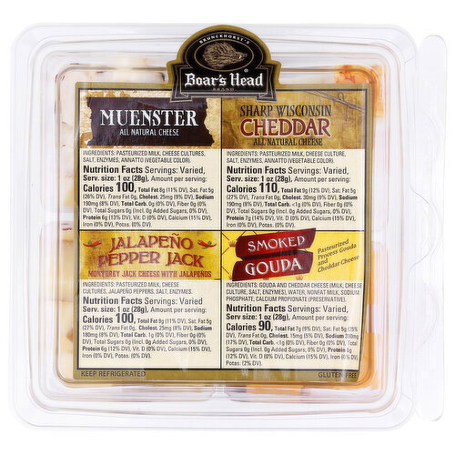 Boar's Head Variety Pack Four Cheese Cubes - 1 Each
