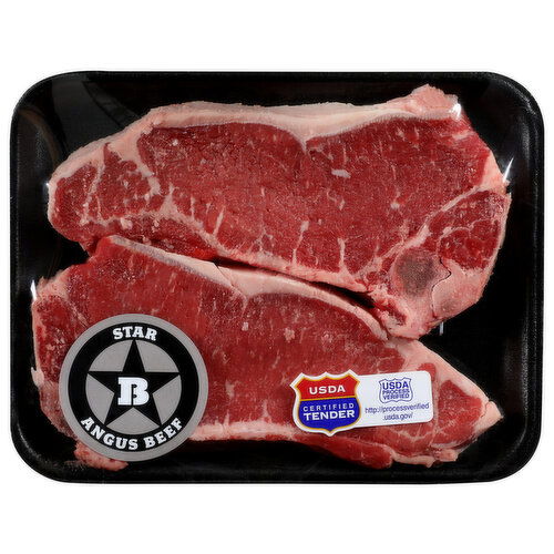 Star B Angus Beef Bone-In Thin Cut New York Strip Steak - Avg 1.75 Lbs
