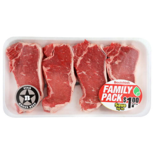 Star B Angus Beef Family Pack New York Strip Steak - Avg 3.50 Lbs
