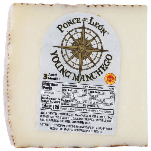 Ponce De Leon Young Manchego Cheese - Avg 0.44 Lb Image 1 of 2