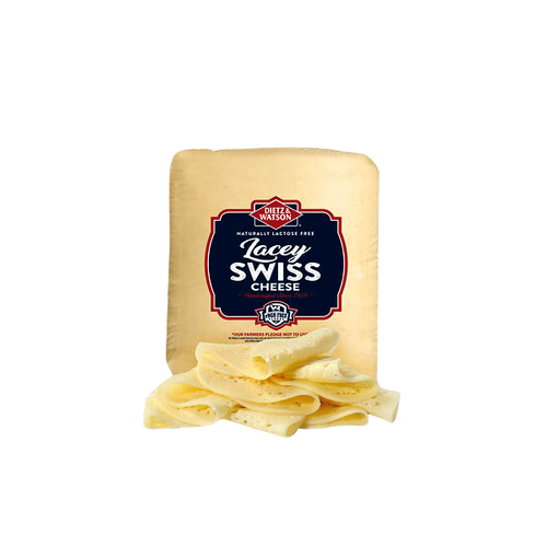 Dietz & Watson Fresh Sliced Lacey Swiss Cheese - Avg 0.58 Lb