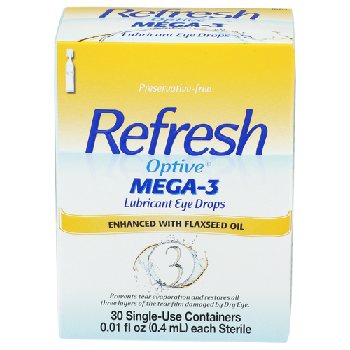 Refresh Optive Mega-3 Lubricant Eye Drops - 0.01 Fluid Ounce - 30 Count