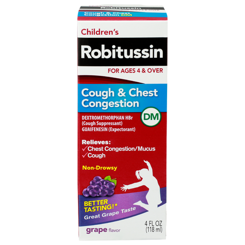 Robitussin Grape Flavor Cough & Chest Congestion - 4 Fluid Ounce