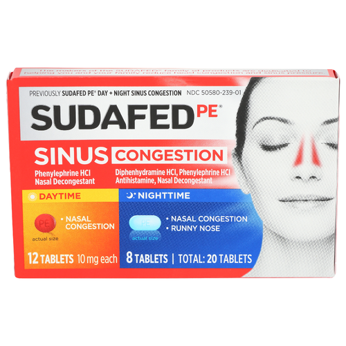 Sudafed Pe Sinus Congestion - 20 Count