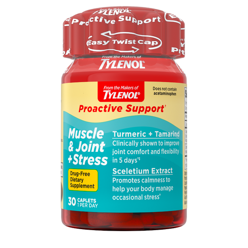 Tylenol Proactive Support Muscle & Joint Supplements + Stress - 30 Count Image 1 of 2