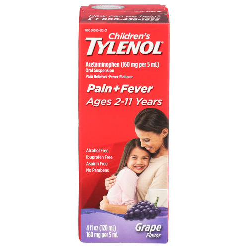Tylenol Grape Flavor Pain Reliever-Fever Reducer - 4 Fluid Ounce