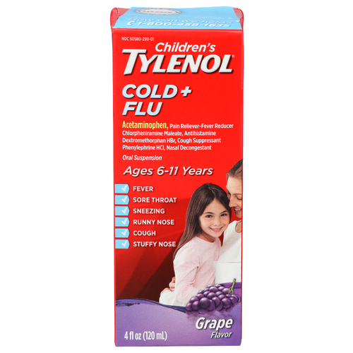Children's Tylenol Grape Cold + Flu - 4 Fluid Ounce