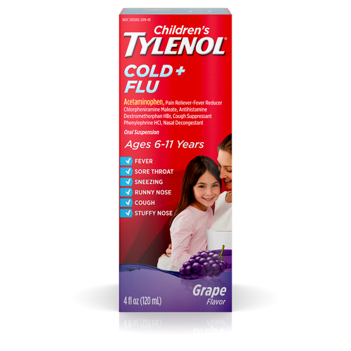Children's Tylenol Grape Cold + Flu - 4 Fluid Ounce