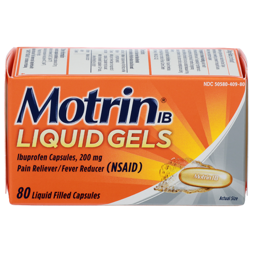 Motrin Ib Liquid Gels Ibuprofen Capsules - 80 Count