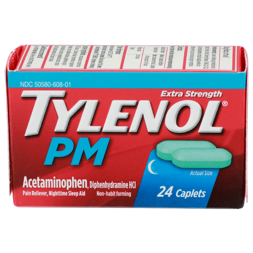 Tylenol PM Extra Strength Pain Reliever, Nighttime Sleep Aid - 24 Count