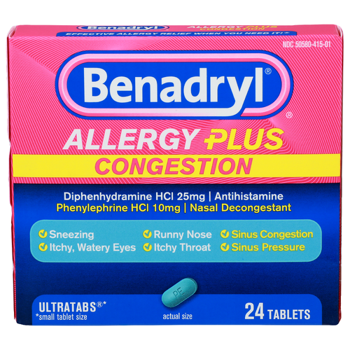 Benadryl Allergy Plus Congestion - 24 Count