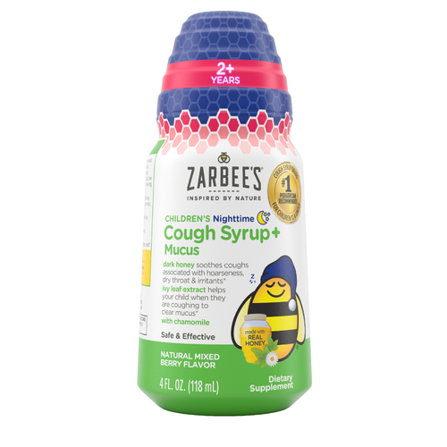 Zarbee's Children's Nighttime Cough Syrup + Mucus, Natural Mixed Berry Flavor - 4 Ounce