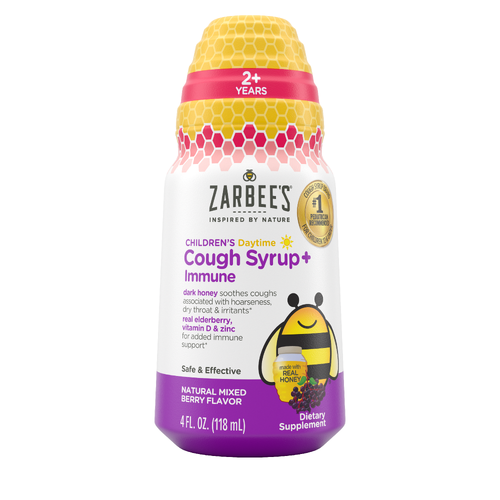 Zarbee's Children's Daytime Cough Syrup + Immune, Natural Mixed Berry Flavor - 4 Ounce