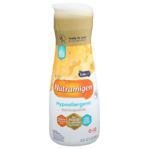Enfamil Nutramigen LGG Infant Formula is a hypoallergenic formula for babies with cow's milk allergy. If your baby is struggling to sleep, has excessive gas, and cries for more than three hours a day, she may be experiencing colic due to a cow’s milk allergy. - 32 Fluid Ounce