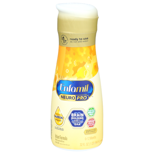 Enfamil NeuroPro isn't just a formula; it's the result of decades of dedicated research for your baby's best start. Our formula has brain-building nutrition and has MFGM components shown to support your baby’s brain development now through age 5. - 32 Fluid Ounce