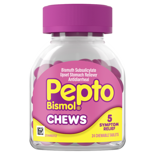 Pepto Bismol Mint Chews, Fast 5-Symptom Stomach Relief - 24 Count