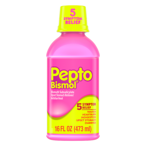 Pepto Bismol Bismuth Subsalicylate Original Liquid 5 Symptom Relief - 16 Ounce