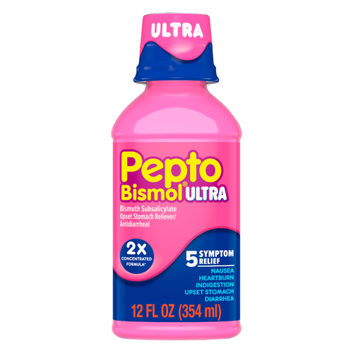 Pepto Bismol Ultra Bismuth Subsalicylate Liquid 5 Symptom Relief - 12 Ounce