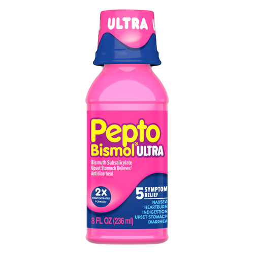 Pepto Bismol Ultra Bismuth Subsalicylate Liquid 5 Symptom Relief - 8 Ounce