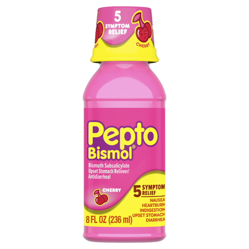 Pepto Bismol Cherry Liquid 5 Symptom Relief - 8 Ounce Image 1 of 2