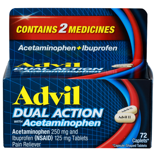 Advil Dual Action With Acetaminophen - 72 Count