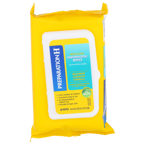 Preparation H With Witch Hazel Medicated Hemorrhoidal Wipes - 48 Count