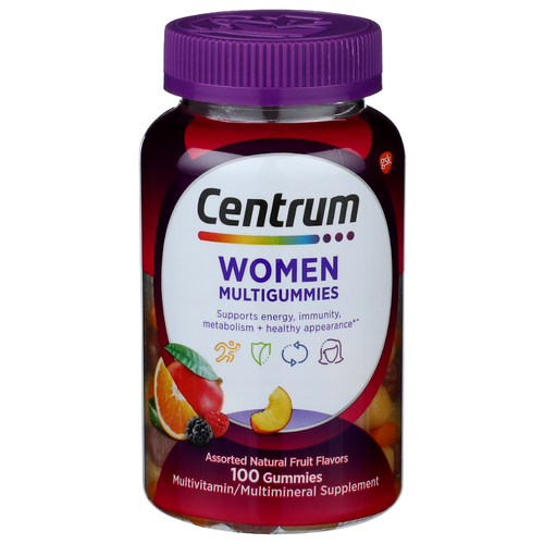Centrum Assorted Natural Fruit Flavors Women Multigummies - 100 Count