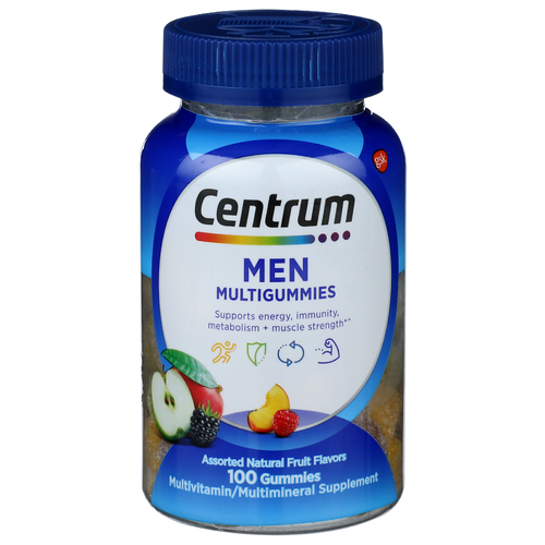 Centrum Assorted Natural Fruit Flavors Men Multigummies - 100 Count