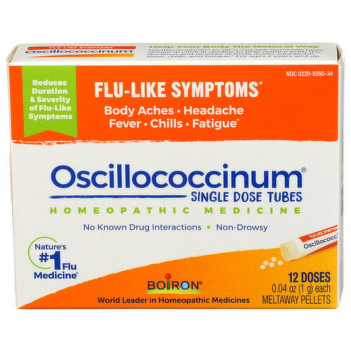 Boiron Oscillococcinum Homeopathic Medicine Meltaway Pellets - 12 Count Image 1 of 2
