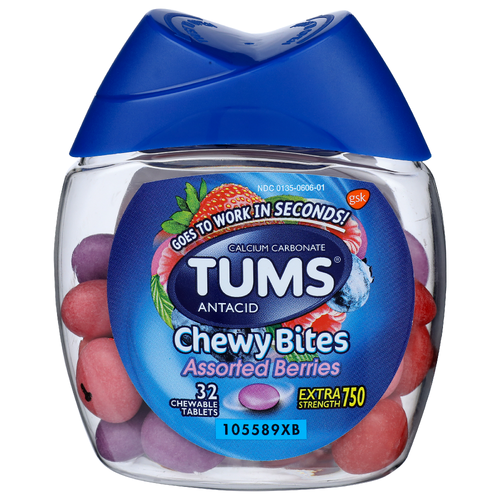 Tums Assorted Berries Chewy Bites Antacid - 32 Count
