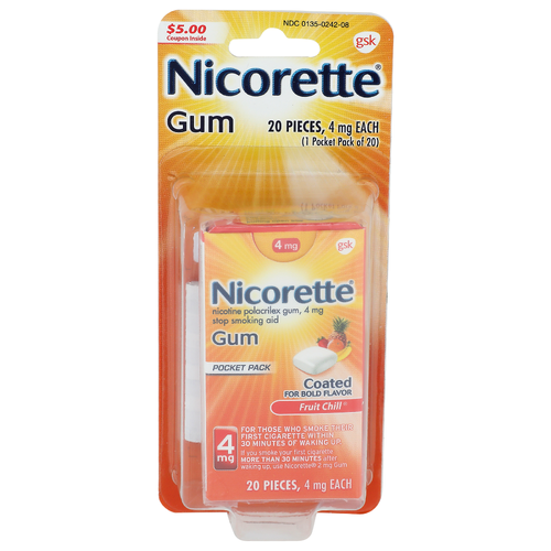 Nicorette Fruit Chill Coated For Bold Flavor Gum - 20 Count
