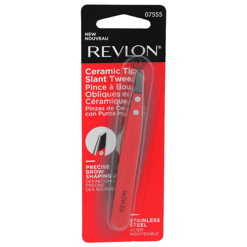 Revlon Stainless Steel Ceramic Tip Slant Tweezer - 1 Each