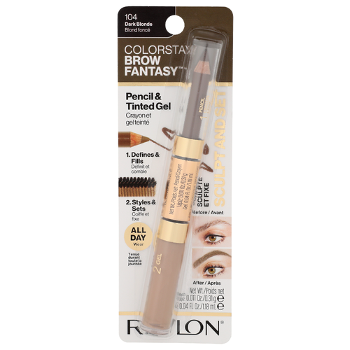 REVLON COLORSTAY 104 Dark Blonde Brow Fantasy Pencil & Tinted Gel - 1 Each
