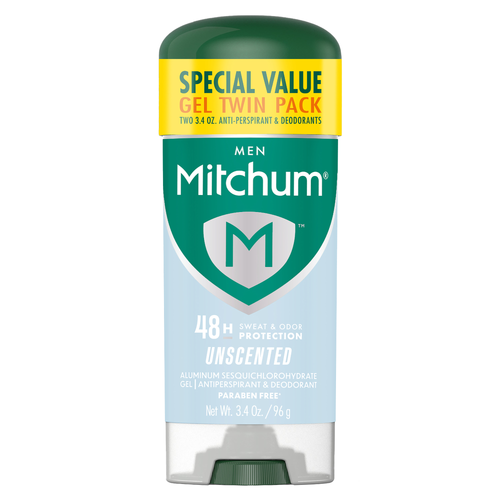Mitchum Mitch Triple Odor Defense Gel m Unscented 3.4ozx2 - 3.4 OUNCE