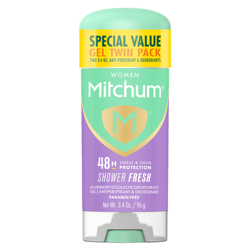 Mitchum Mitch Triple Odor Defense Gel w Shower Fresh 3.4ozx2 - 3.4 Ounce