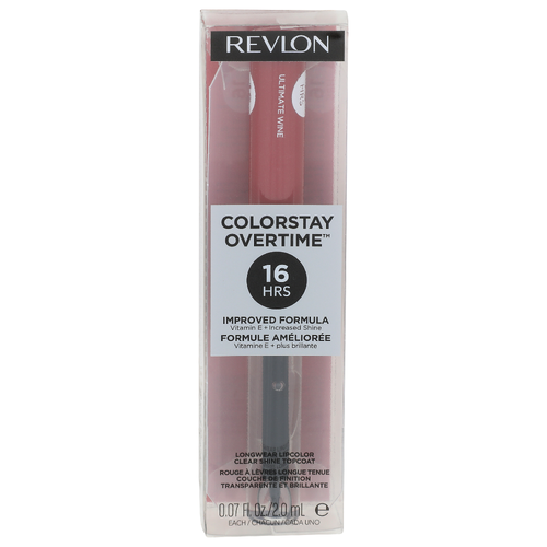 Revlon Colorstay 140 Ultimate Wine Overtime Longwear Lipcolor Clear Shine Topcoat - 0.07 Fluid Ounce