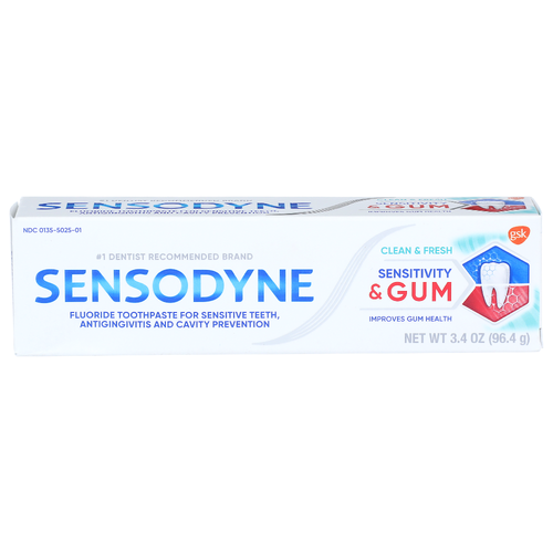 Sensodyne Clean & Fresh Sensitivity & Gum Fluoride Toothpaste For Sensitive Teeth, Antigingivitis And Cavity Prevention - 3.4 Ounce