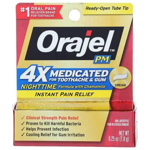 Orajel PM Cream Oral Antisepticpain Relieverastringent - 0.25 Ounce