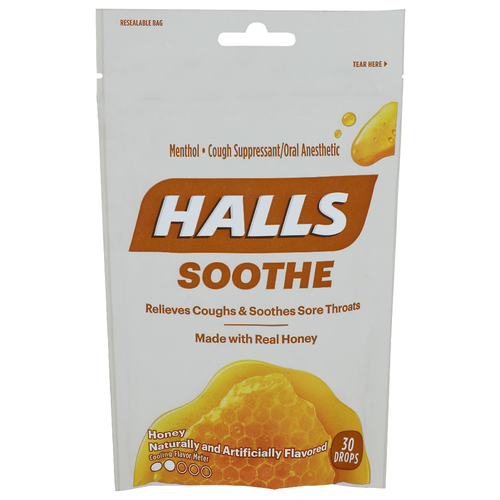 Halls Honey Menthol Cough Suppressantoral Anesthetic - 30 Count Image 1 of 3