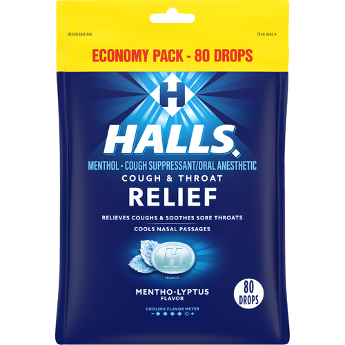 HALLS Relief Mentho-Lyptus Cough Drops, Economy Pack - 8.75 Ounce