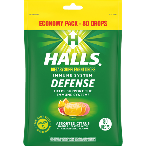 HALLS Defense Assorted Citrus Vitamin c Drops - 8.75 Ounce